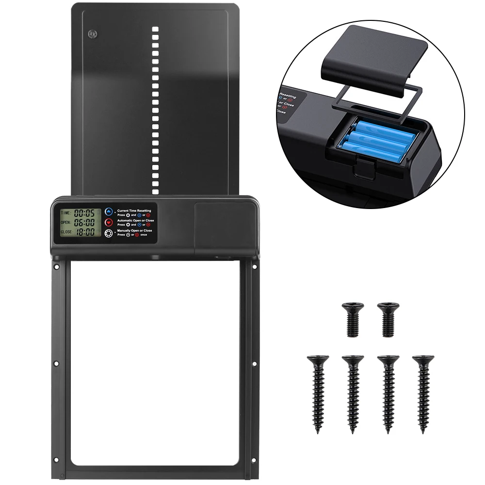 Sicherheitstor, Anti-Klemmfunktion, LCD-Display, für kleine Haustiere, gesteuert, offen, automatische Hühnerstalltür, einziehbare Tür