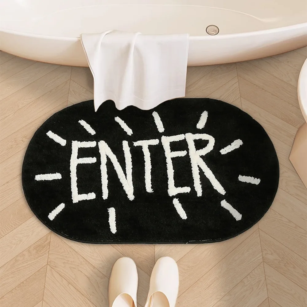 Quick Dry Imitation Cashmere Mat High Absorbency Anti-Slip Backing Non-Slip Floor Mat Soft Texture Fashionable Bathroom Mat