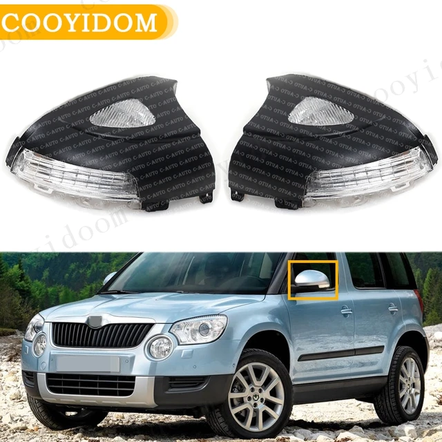 Z tyłu samochodu lampa LED nad lustro LampTurn sygnał lampka ostrzegawcza dla Skoda Yeti 2009 2010 2011 2012 2013 samochodów stylizacji z kałuża światła