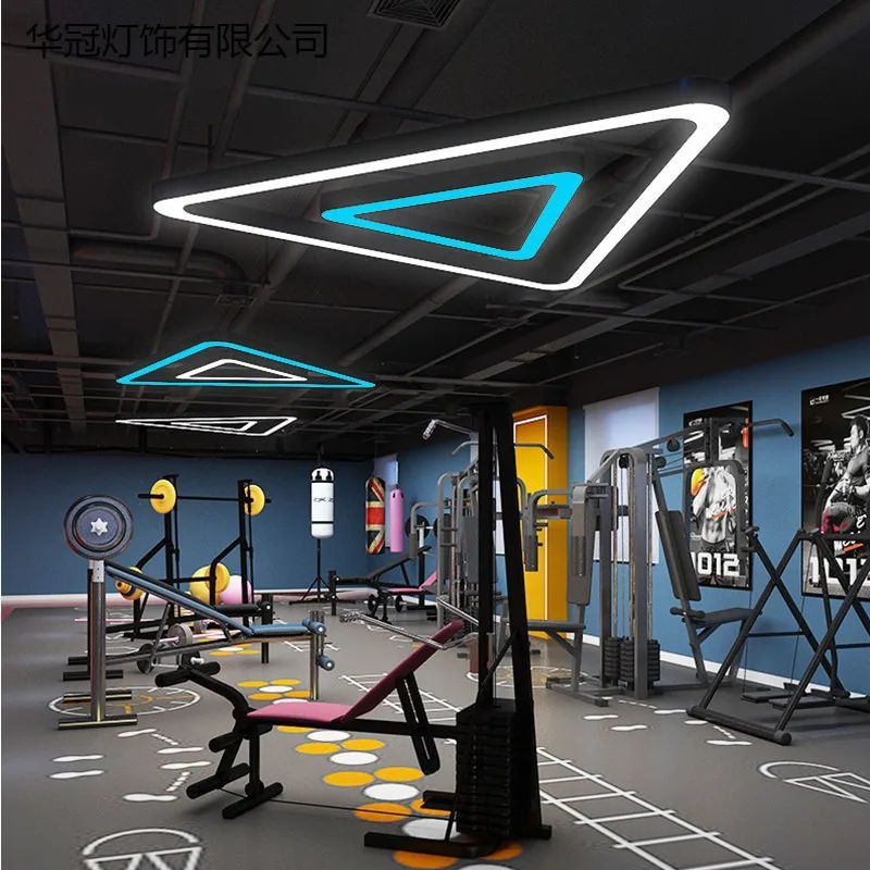 

Creative Triangular LED Office Lamp Ceiling V-shaped Chandelier Work Place Supermarket Special-shaped Hanging Lights