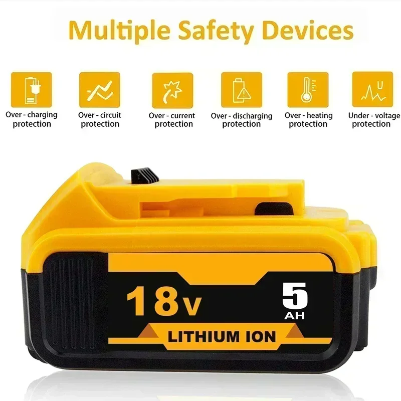 6.0Ah 18V สําหรับ DeWalt 20V MAX Power เครื่องมือ DCB180 DCB185 DCB184 DCB200 DCB203 DCB181 แบตเตอรี่ลิเธียมไอออนแบบชาร์จไฟได้