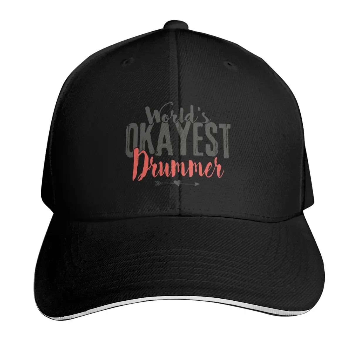 World's Okayest Drummer Funny Saying Baseball Cap custom caps Golf Hat Big Size Hat Boy Women's