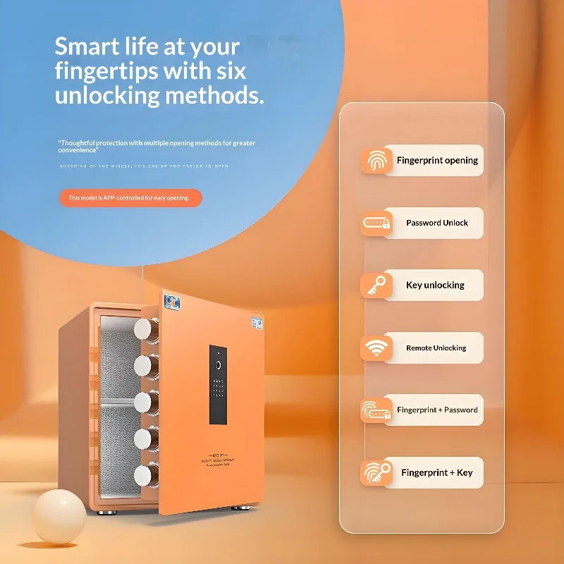 Cassetta di sicurezza nascosta ignifuga digitale domestica con impronta digitale biometrica Mini cassetta di sicurezza personale Protezione denaro Scatole solide segrete