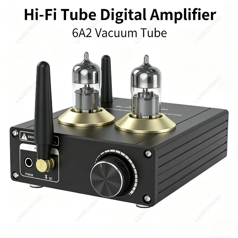 For BRZHIFI TPA-6A2 Tube Amplifier, Audiophile HiFi Digital Power Amp Bluetooth 5.0 Compact Home Audio System