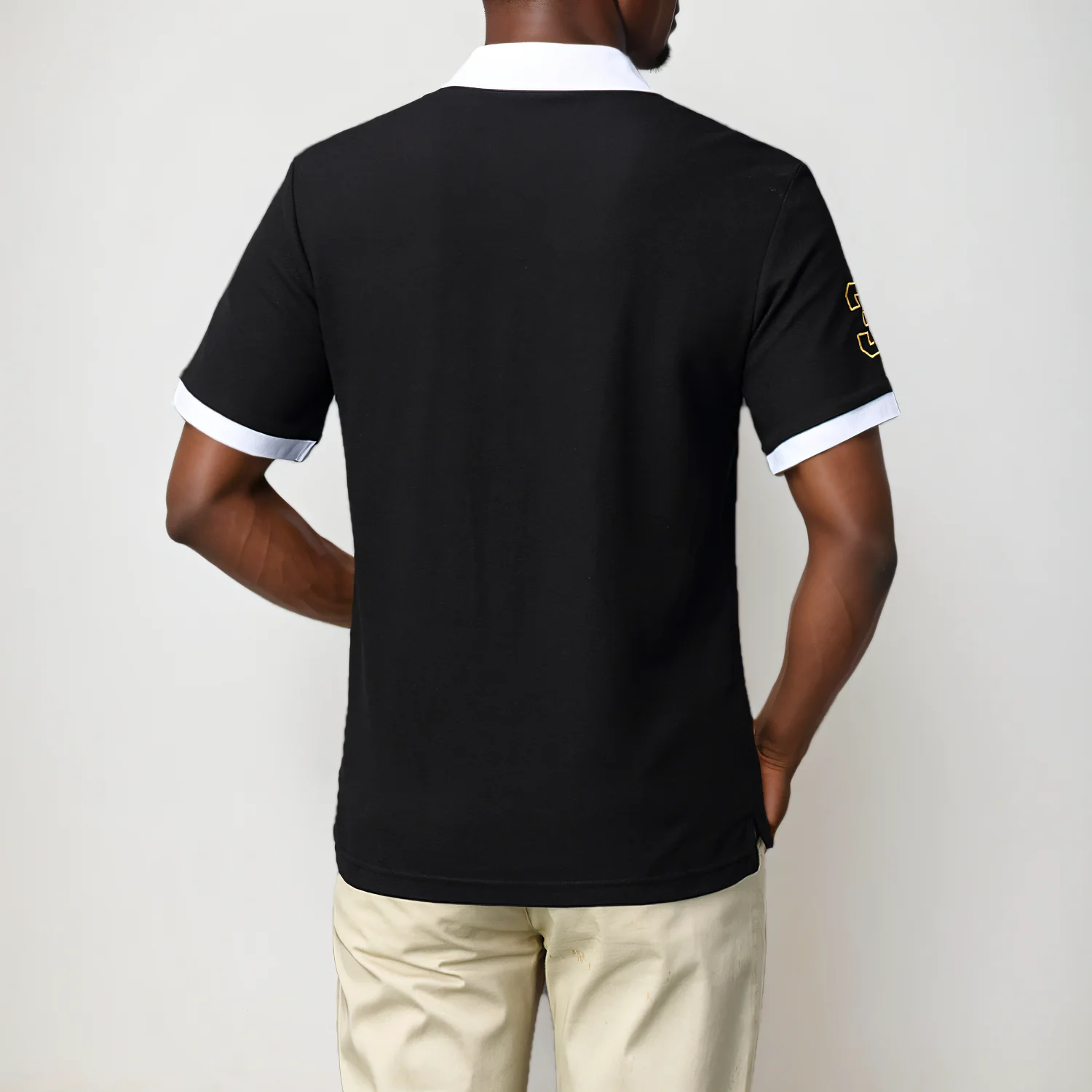 Men's Short Polo Shirt British Sports Leisure Diagonal Stitching Color Design Collar Tee Shirt