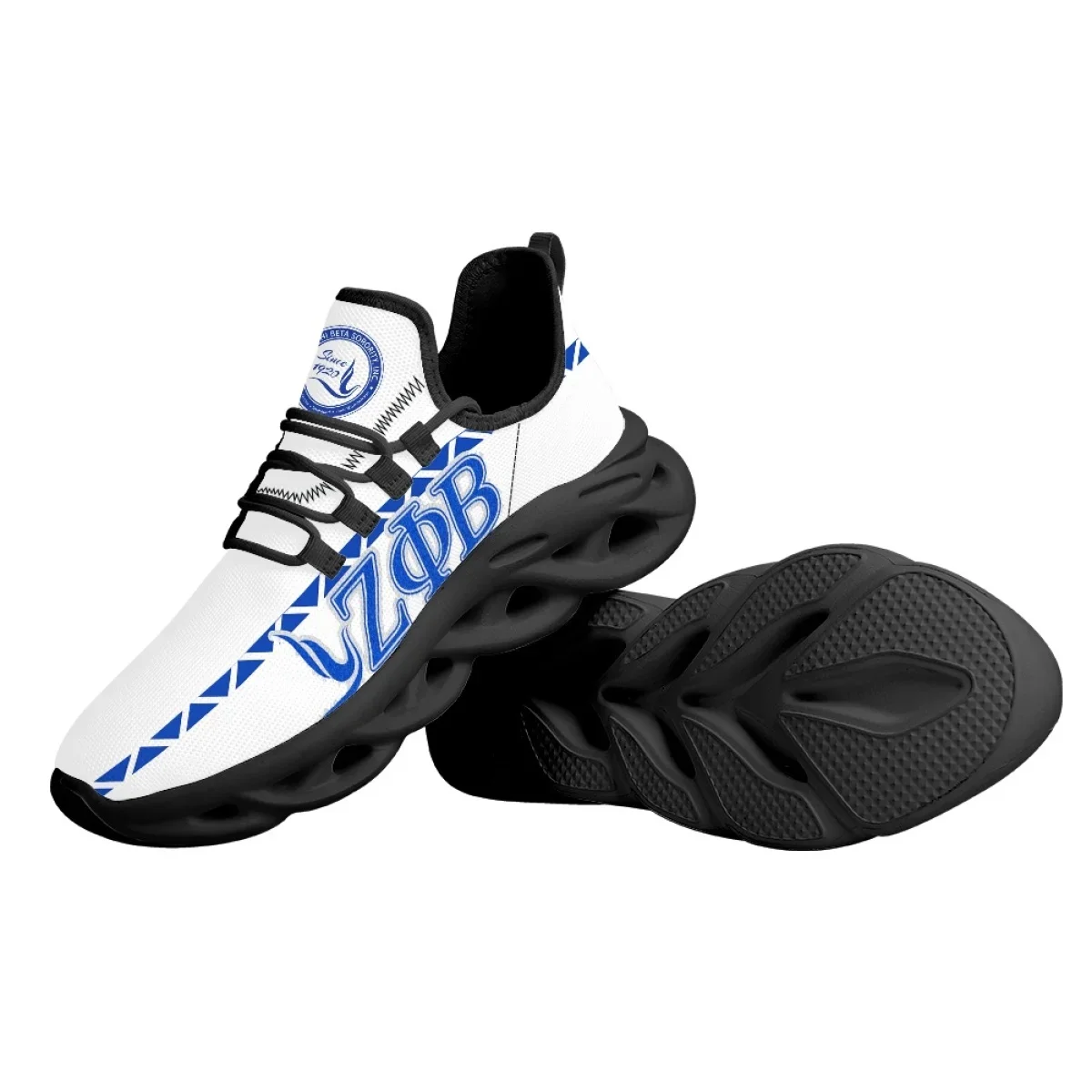 Zeta Phi Beta Women's Sneakers Round Toe Flats for Female Personalized Design Lightweight Mesh Shoes Outdoor Travel Footwear