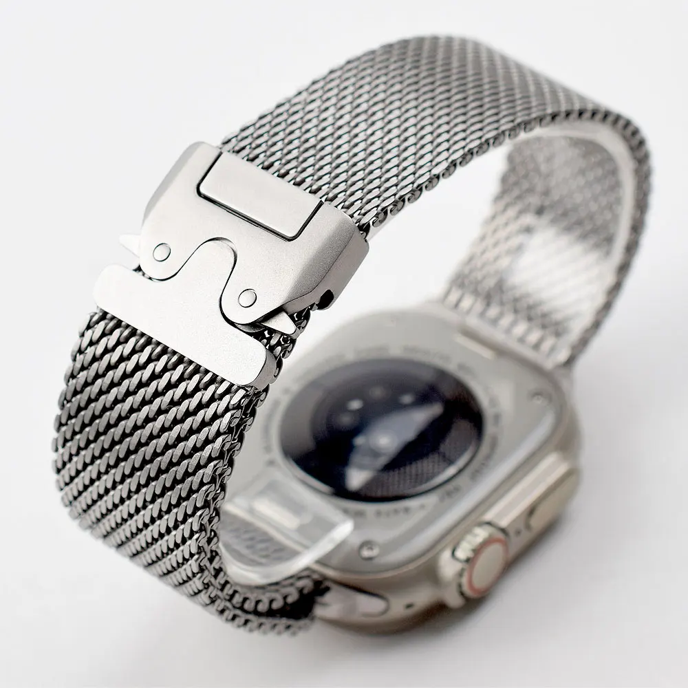 Milanese loop Band for Apple Watch Ultra 2 1 Series 10 9 8 7 316L stainless steel mesh strap for iWatch parachute buckle 45 49mm