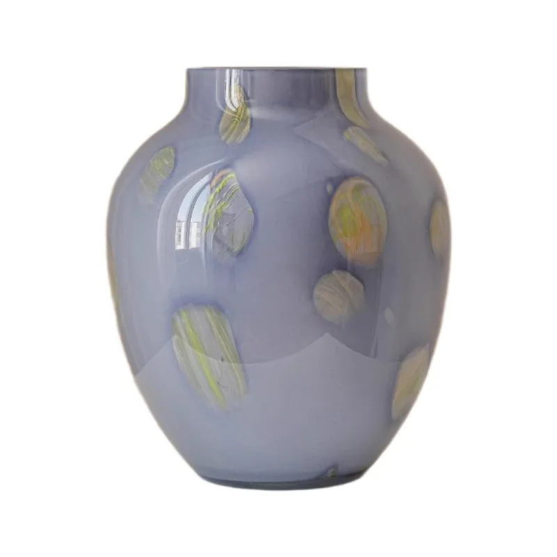 

Purple glazed vase ornament, living room flower arrangement, home decoration, retro big belly water flower utensil