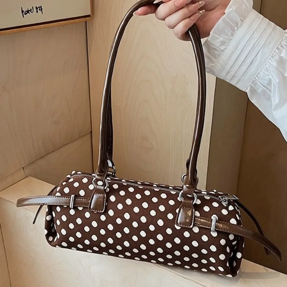 Niche High-end Polka Dot Handbag Bag Women's New Fashion All-match Casual Messenger Storage Bag