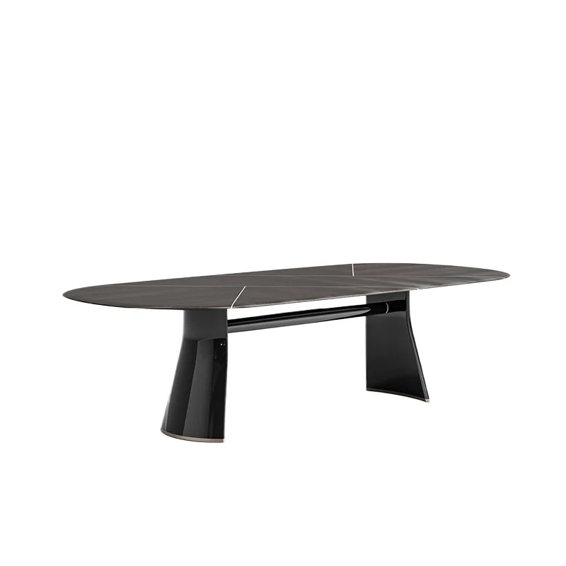 

Italian light luxury rectangular dining table modern simple villa home meeting marble minimalist dining table