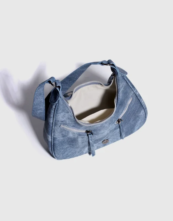 Vintage Y2k Shoulder Bags for Women Cool Hot Girls Underarm Motorcycle Bag Luxury Denim Leather Female Small Handbags Tote Purse