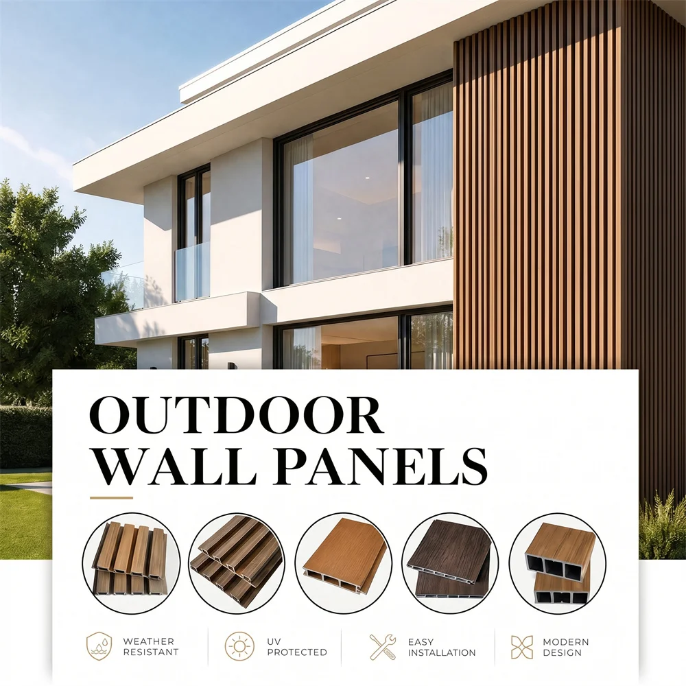 2026 Hot Sale Outdoor WPC Waterproof Wall Panel Fluted Slat Sheet Eco-friendly Board  Warranty for Interior Background Decoratio