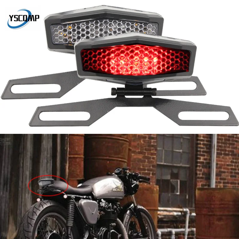 

1pcs Universal Motorcycle Taillight LED Steering Light Brake Light Turn Signal License Plate Light All-in-one Taillight