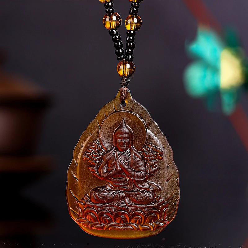 Green Tara Necklace Long Sweater Chain Manjushri Pendant Amitabha Pendant Unisex Gift
