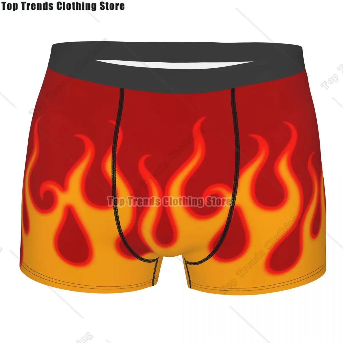Custom Red Hot Fire Racing Flames Boxers Shorts Men Briefs Underwear Cool Underpants