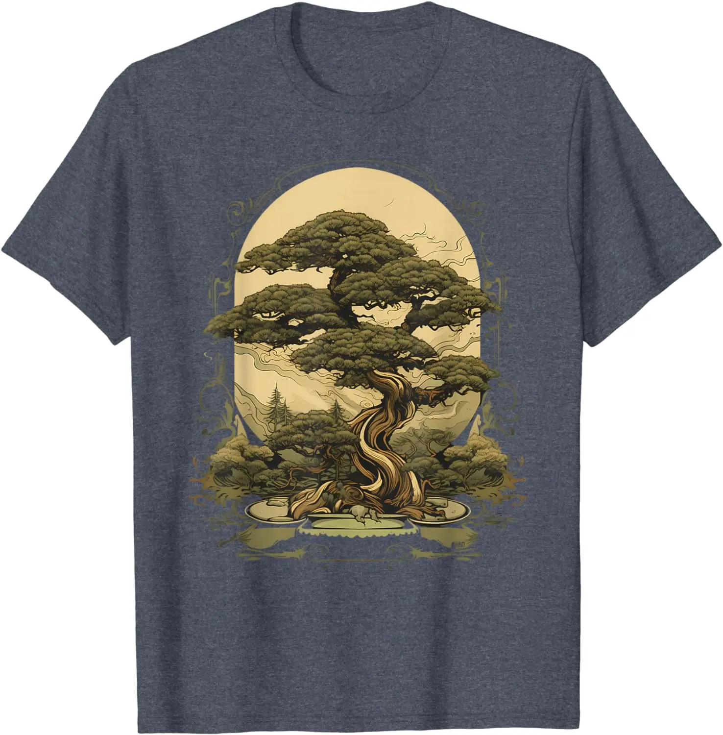 2024 Summer New Horticultural Art Bonsai Tree T-shirt Trend Casual Retro Shirt