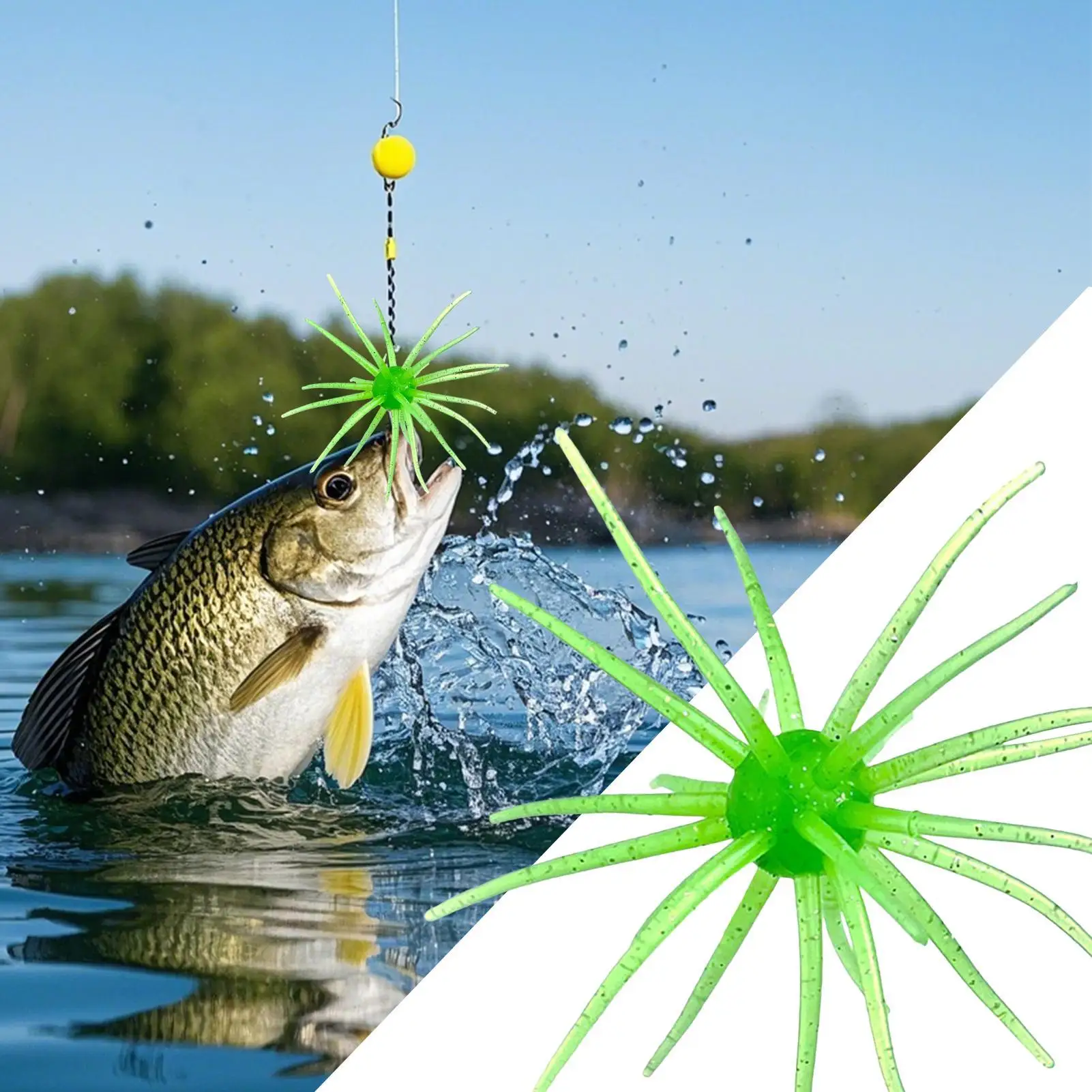 1pcs Biomimetic Bait Artificial Fishing Lures Simulation Sea Urchin Bait Beginner Friendly Artificial Sea Urchin Lures For Lake