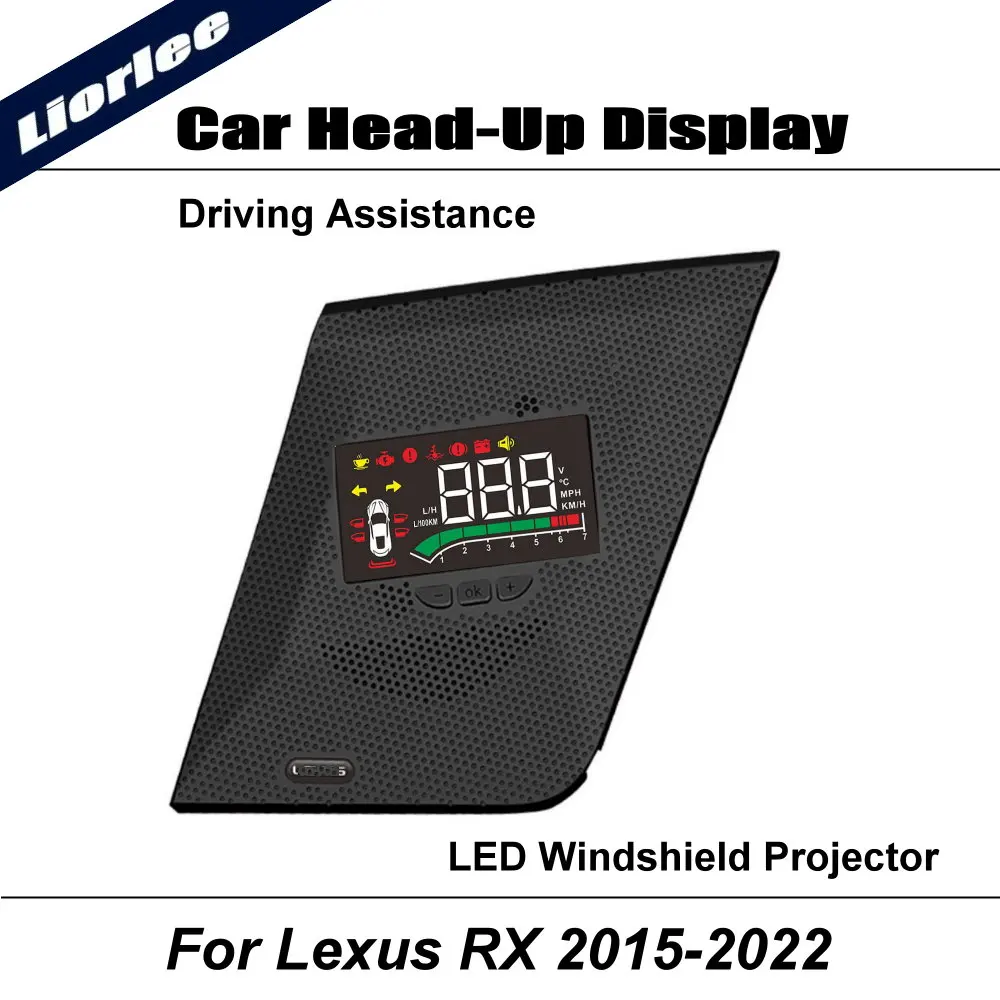 Car LED Projector For Lexus RX 200t/350/450h/500h 2015-2025 Auto HUD Head Up Display Windshield Driving Assistance