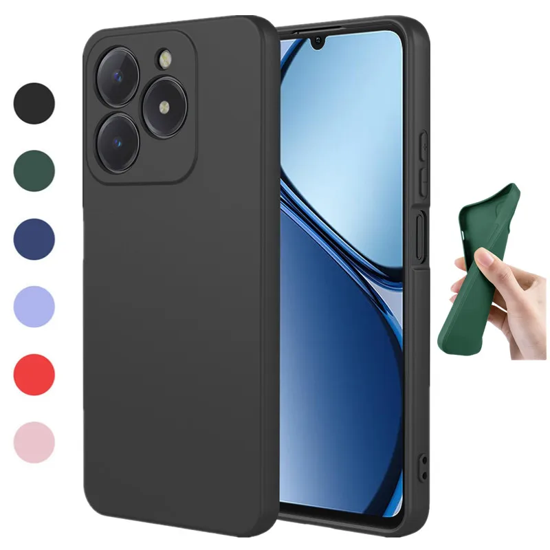 Flexible Liquid Silicone Case For Realme C61 C63 C65 C67 4G C55 C53 C51 Note 60 50 Protective Cover Fundas Coque Shell Capa