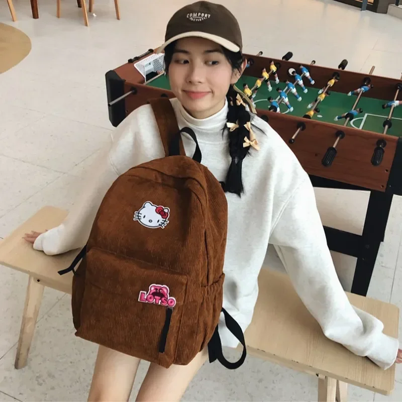 Sanrio Hello Kitty mochila de dibujos animados linda chica corazón japonés Ins suave chica de gran capacidad diseño de nicho mochila de estilo universitario