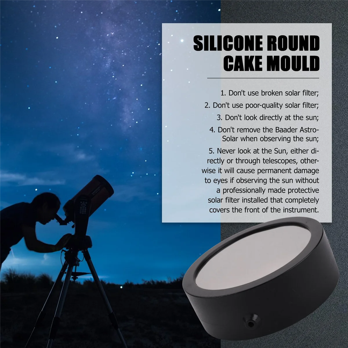 Adjustable Solar Film Objective Lens Cover Filter 86-117mm Frame and Sun Solar Film Astronomical Telescope Accesspries