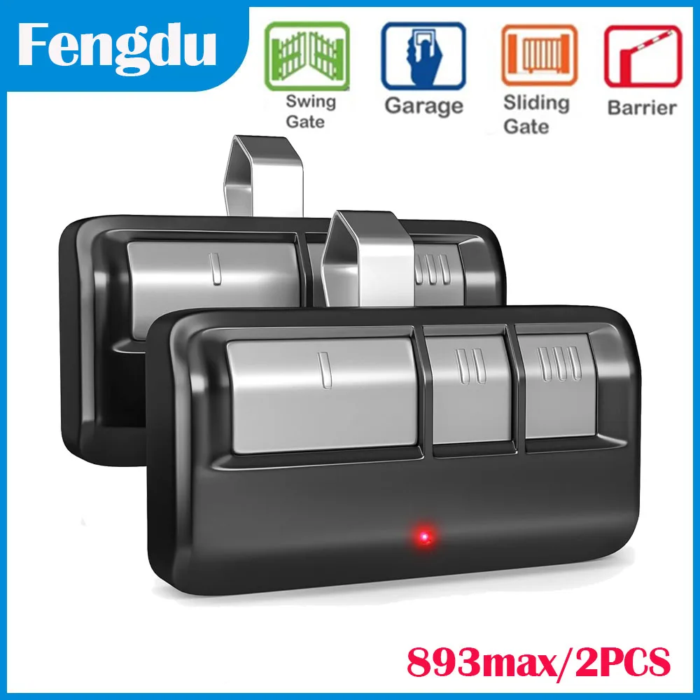 2PCS Universal Garage Door Opener Remote with Visor Clip Craftsman Door Opener, Suitable for 5 Color Learn Buttons
