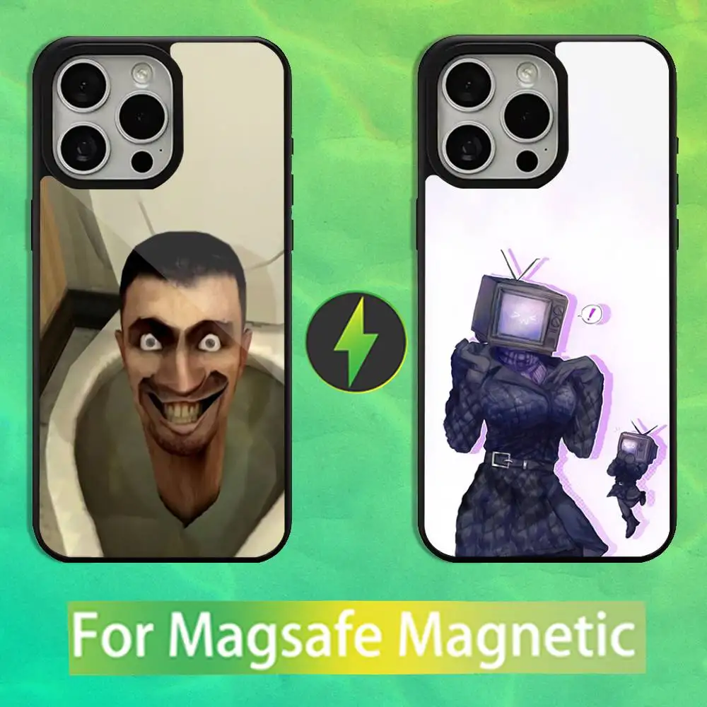 

S-Skibidi Animation T-Toilet Phone Case For iPhone 16,15,14,13,12,11,Pro,Max,Plus,Mini,Magsafe,Magnetic Wireless Charging Case