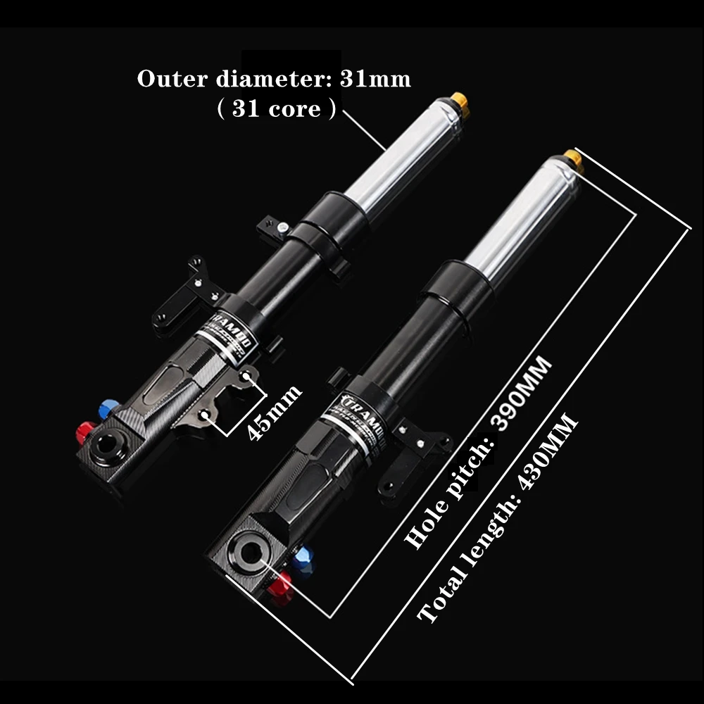31core 390 مللي متر دراجة نارية الهيدروليكية قابل للتعديل الجبهة امتصاص الصدمات ل ناينبوت E70C E80 E100 E125 E200P N70 N85C E-سكوتر تعديل #4