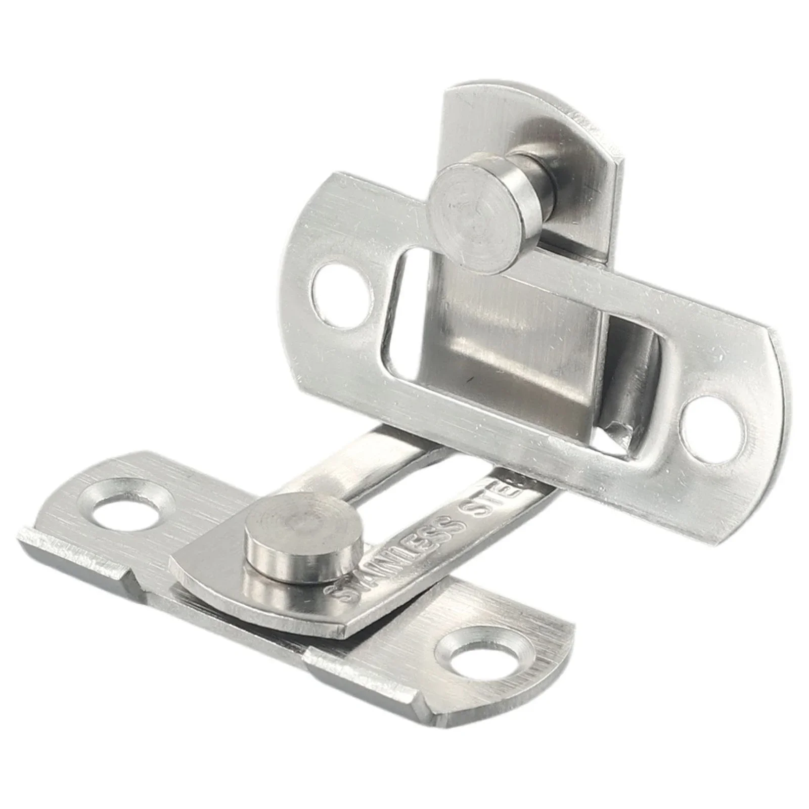 Latch Door Bolt 3 Inch 90 Degree Buckle Hasp Silver Sliding Lock Stainless Steel Furniture Cabinet Drawer Sliding Door