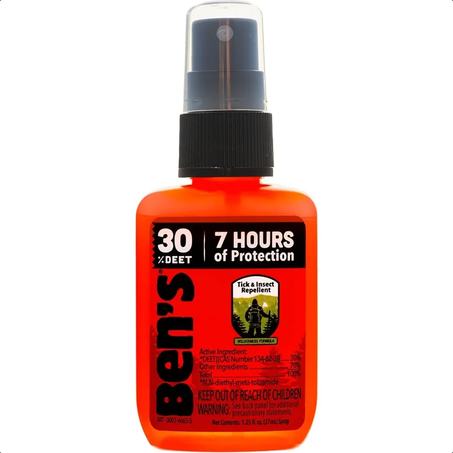 

Репеллент от насекомых Ben's Tick, спрей для путешествий, 30 DEET для клещей от комаров, более до 7 часов защиты FragranceF