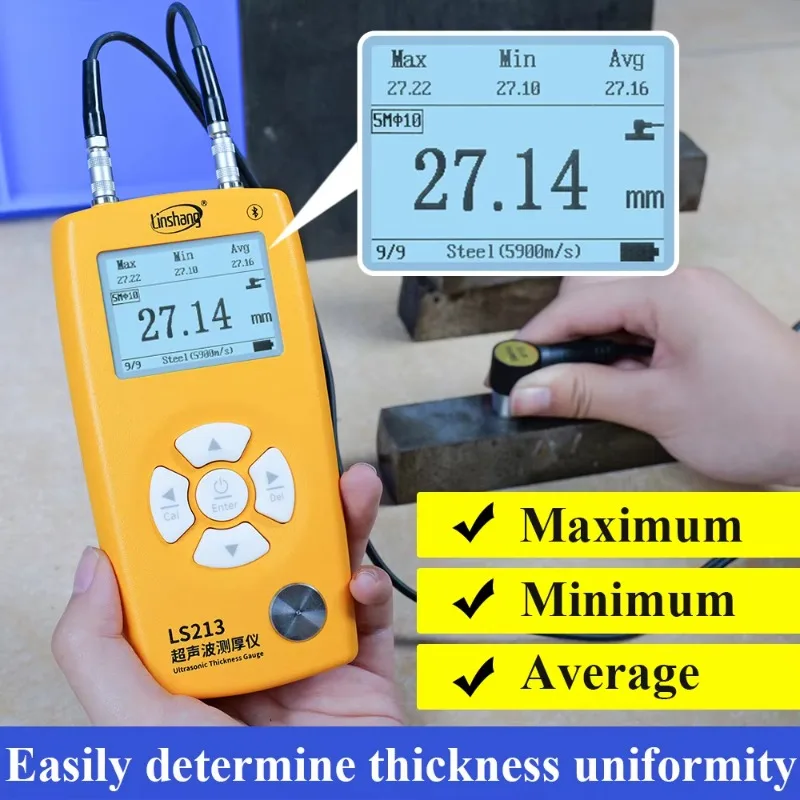 Misuratore di Spessore a Ultrasuoni Professionale LS213 350mm con Multi-sonda per Acciaio