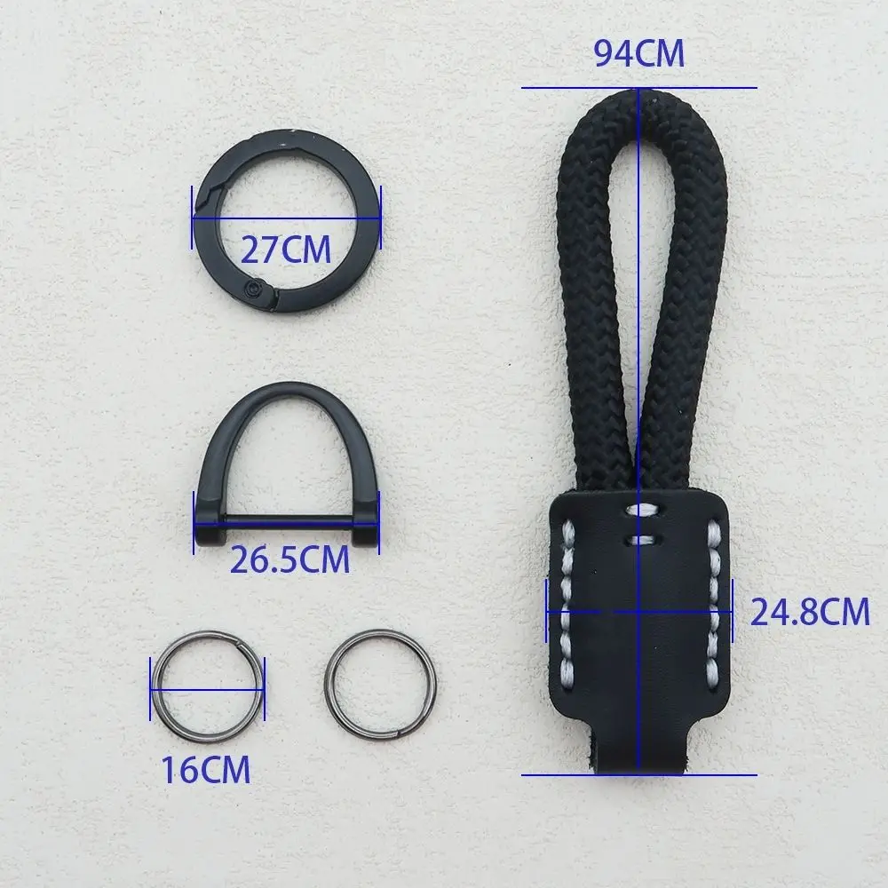 Trendy Creative DIY Leather Keychain Braided Rope Handmade Gift Bag Pendant Portable Car Key Holder Couples Keychain