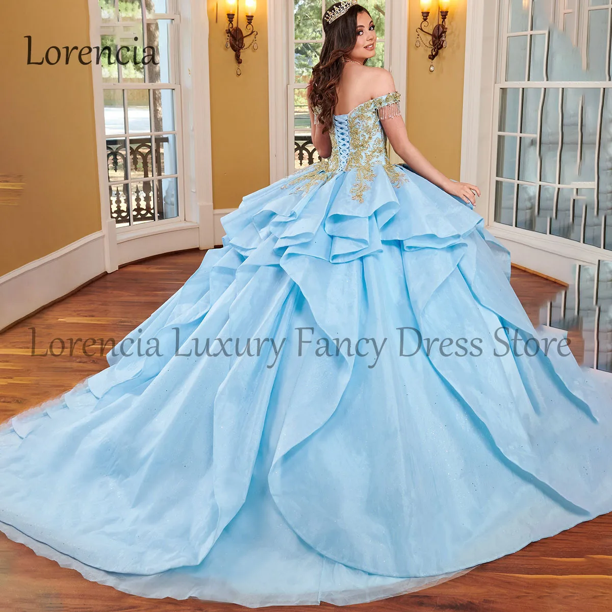 Mexican 2024 Quinceanera Dress Ball Gown 3D Flowers Bow Applique Beaded With Cape Sweet 15 16 Formal Vestidos De 15 Años