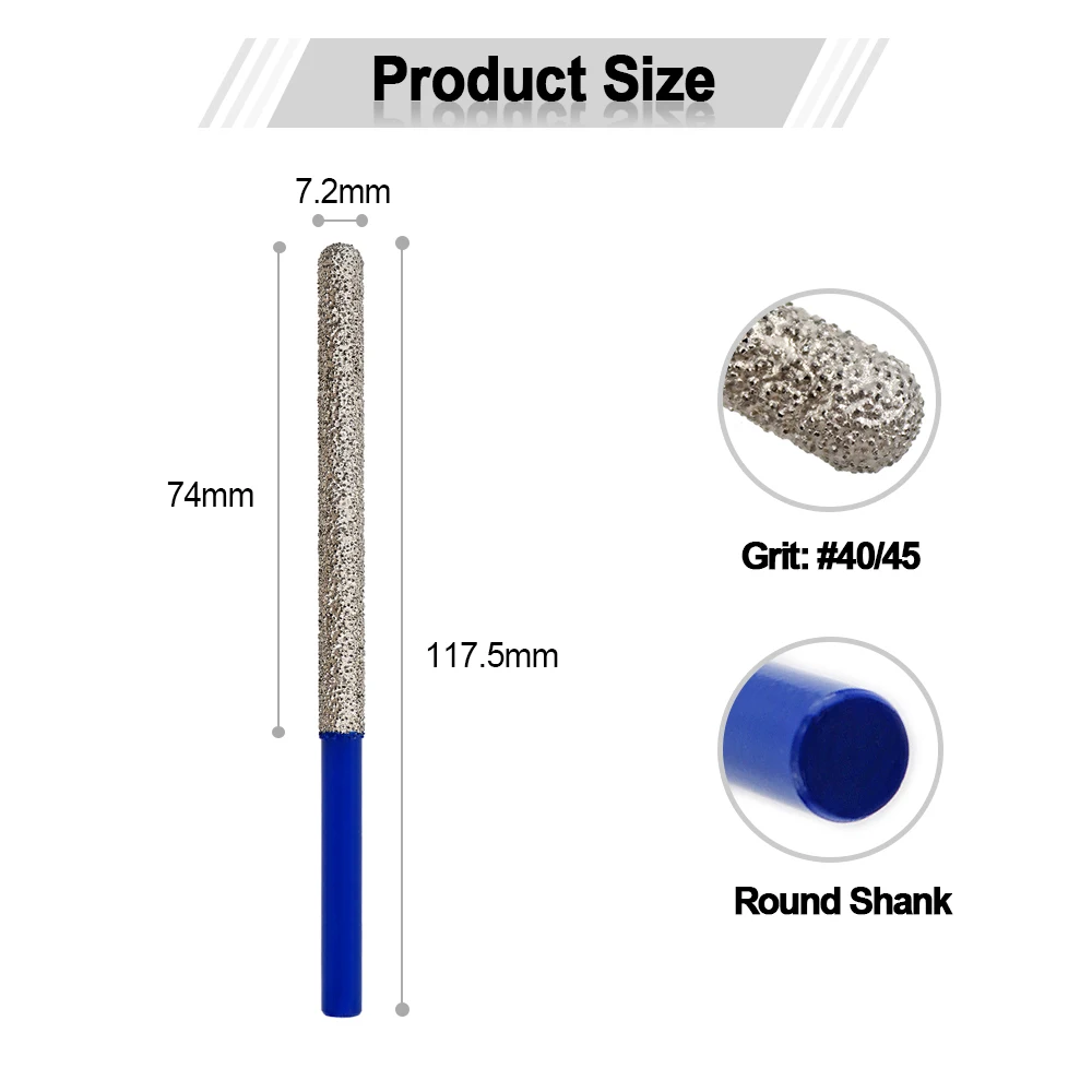 Imagem -02 - Shdiatool-braking Mortar Diamante Milling Bits Haste Redonda Buraco de Moagem Serra Tijolo Pedra Remoção de Argamassa Bits Dedo 7.2x74 mm Pcs