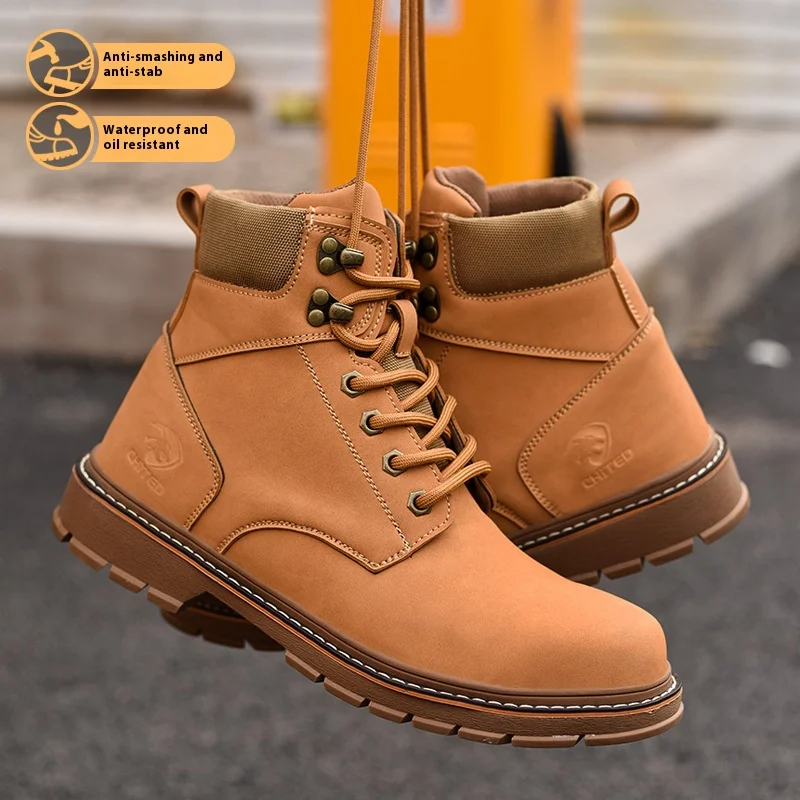 High Top Work Safety Shoes For Men Women Indestructible Work boots Steel Toe Shoes Anti-puncture Safety Protective Shoes