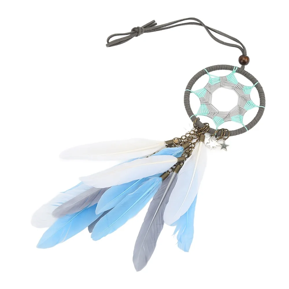 1pcs Vintage Handmade Dream Catcher Pendant Woven Design Small Size Car Hanging Decor Feather Dream Catcher Home Decor
