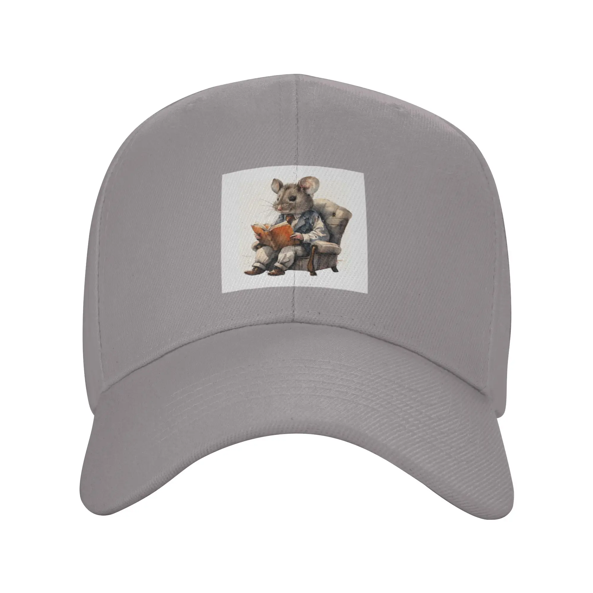 Hot Sale Mouse Sitting of Sofa Reading Book Baseball Cap  Travel Essential Men Hat  Windproof Outing Men Hat