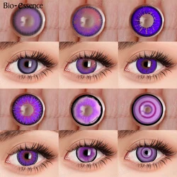 Bio-essence 1 Pair Halloween Cosplay Lenses Colored Contact Lenses for Eyes Anime Accessories Anime Lenses Violet Cosplay Lenses