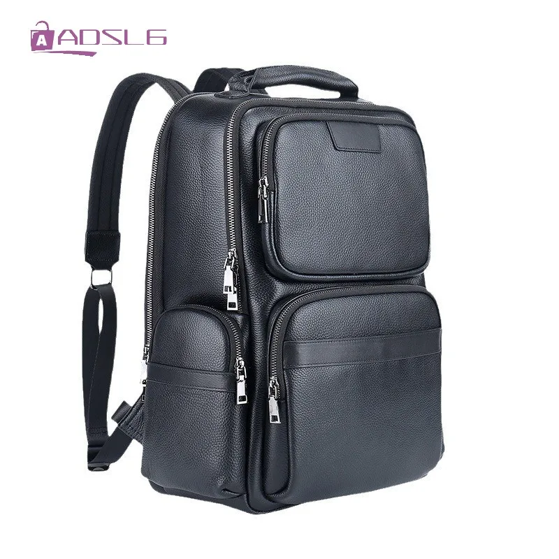 

Top Quality Head Layer Cowhide Backpack High Grade Mens New Knapsack Multifunctional 17 Inch Laptop Bag Commuter Large Capacity