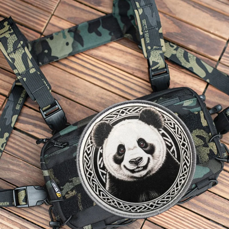 Panda Parche táctico de gancho y bucle insignia militar para ropa - imagen 5