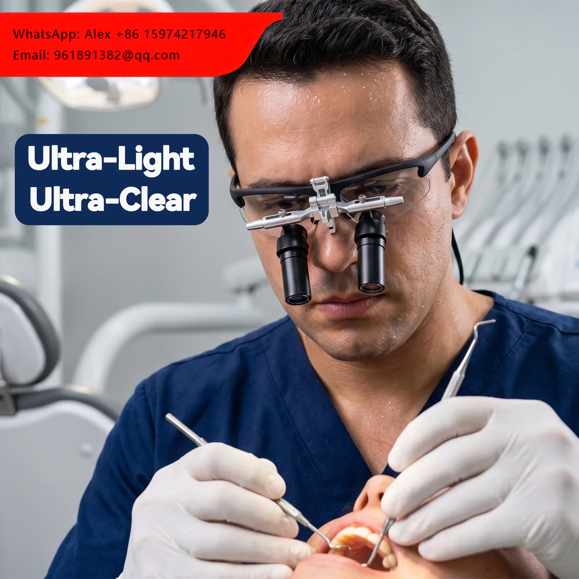 

Ergonomic Dental Loupes 4.0X 5.0X 6.0X Magnetic Deflection Surgical Binocular Magnifier With 5W LED Headlight