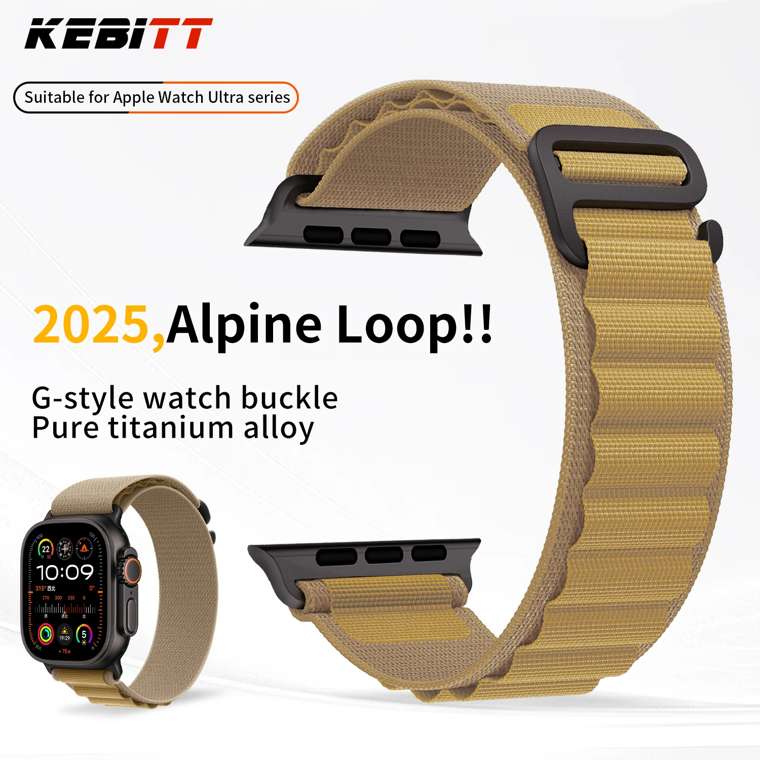 ケビット 新型 高品質 ナイロンストラップ アルパインループ Apple Watch シリーズ 11 10 9 8 7 SE Ultra 3 2 バンド iWatch 46 45 44 49mm コレア対応