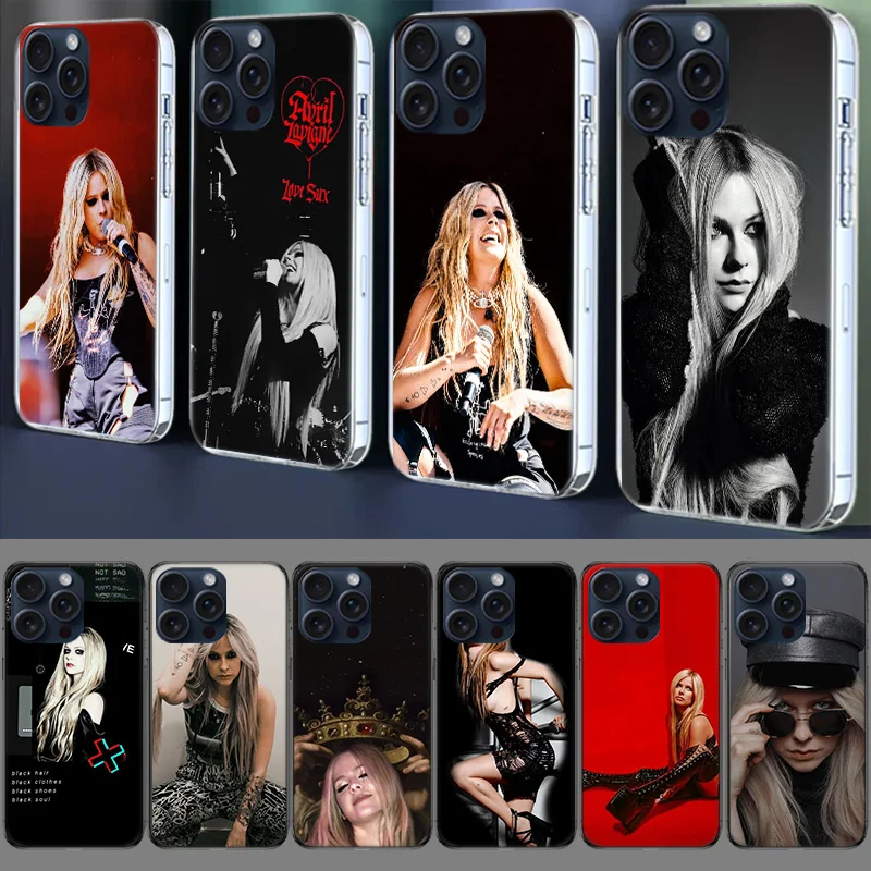 Чехол для телефона Singer Avril Lavigne для Iphone 17 Air 16 Pro 15 Pro Max 14+ Plus 16E 11 13 12 Mini XR X XS 7 8 SE 2020 Cover Fundas