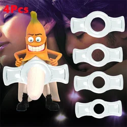 4Pcs Penis Ring Glans Strapon Ball Stretcher Delay Ejaculation Cock Rings Penis Bondage Enlargerment Erection Sex Toys For Men