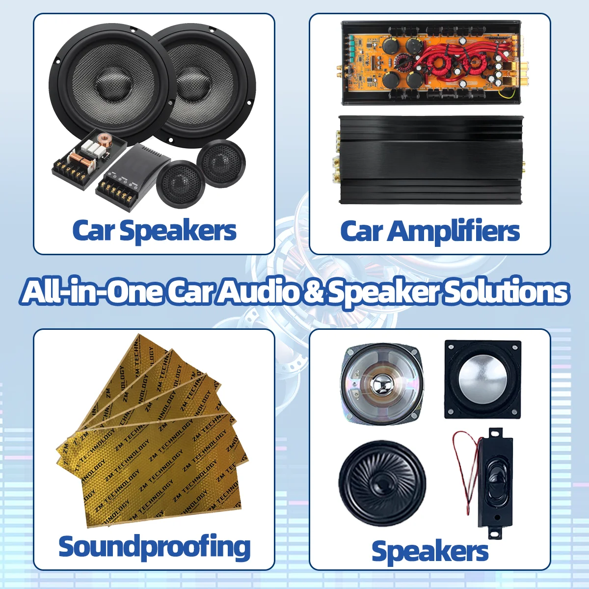 6.5 Inch 2 Way Component 6.5 Car Speaker System Paper Cone Woofer Silk Dome Tweeter 120W Peak Entry Level 4 Ohms for Upgrade