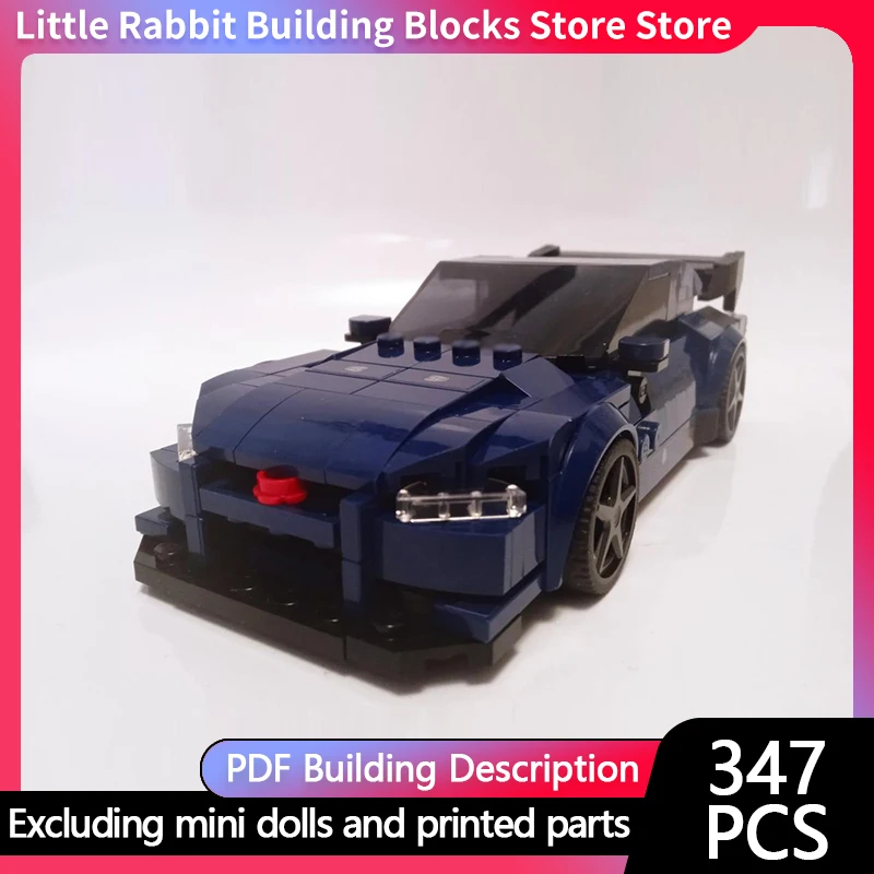 City Car Model MOC Building Bricks R34 High-Performance Sports Car Modular Technology Children Holiday Gifts Assemble Toys Suit
