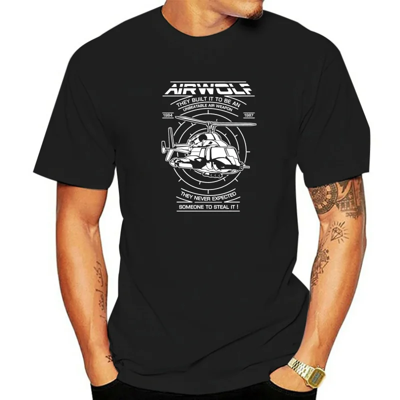 Airwolf T-Shirt Blue Helicopter cult TV series 80er Huckleberry