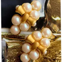 Vintage Statement Pearl Stud Earrings  Elegant Party Jewelry  Accessories Femme Modern Gifts