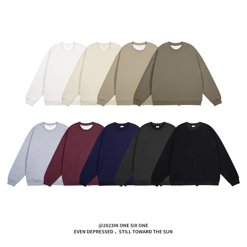 

Легкий свитшот Slim Fit с круглым вырезом, 330 г, One Six One, Гуанчжоу, для женщин, свободный базовый топ на все случаи жизни