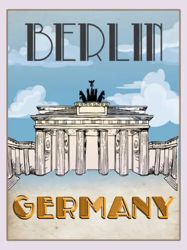 Berlin Germany Vintage Retro Metal Sign